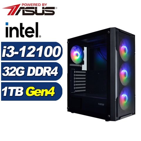 ASUS 華碩 (DIY)破城錘N39C(i3-12100/B760/32G/1TB M.2)