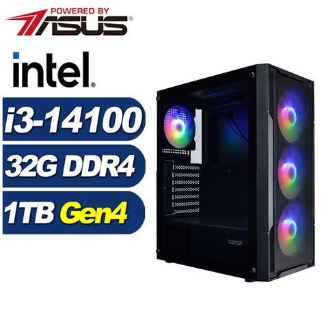 ASUS 華碩 (DIY)飛雷龍N40C(i3-14100/B760/32G/1TB M.2)