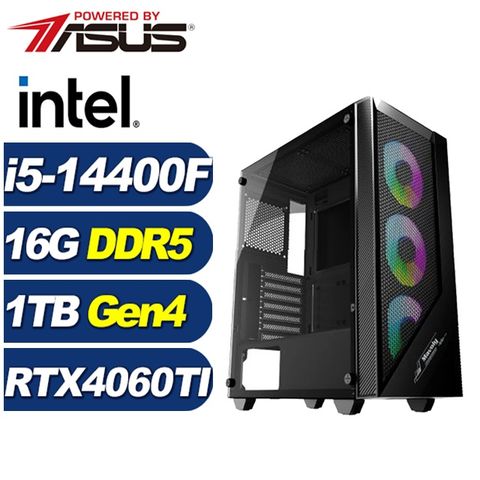 ASUS 華碩 (DIY)駿鷹AKA9C(i5-14400F/B760/16G/1TB M.2/RTX 4060TI)