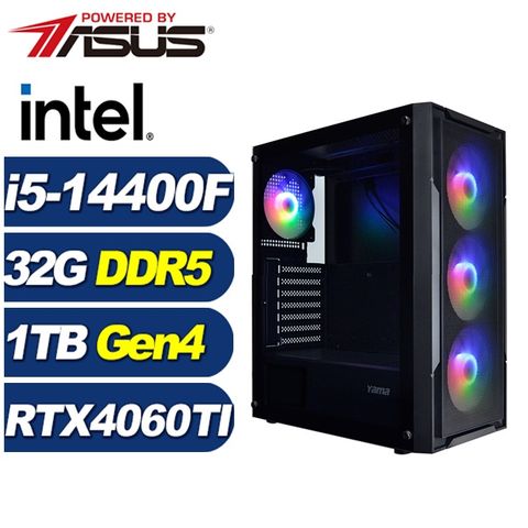 ASUS 華碩 (DIY)駿鷹AKAAC(i5-14400F/B760/32G/1TB M.2/RTX 4060TI)