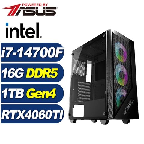 ASUS 華碩 (DIY)駿鷹AKC7C(i7-14700F/B760/16G/1TB M.2/RTX 4060TI)