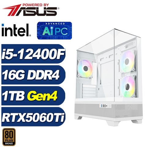 ASUS 華碩 (DIY)裝甲艦KFEC(i5-12400F/RTX 5060 Ti/B760/16G/1TB M.2)