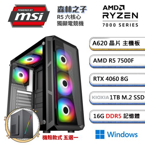 MSI 微星 A620平台「森林之子W」R5六核獨顯Win11電腦