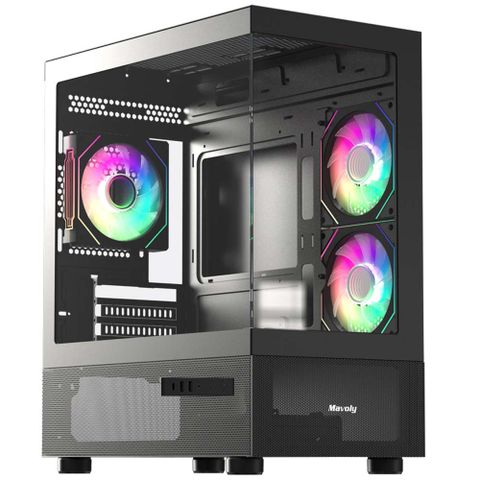 微星平台【正風P】R5 六核 9060XT WIN11P 海景房電競電腦(R5-9600X/B650/16G D5/1TB)
