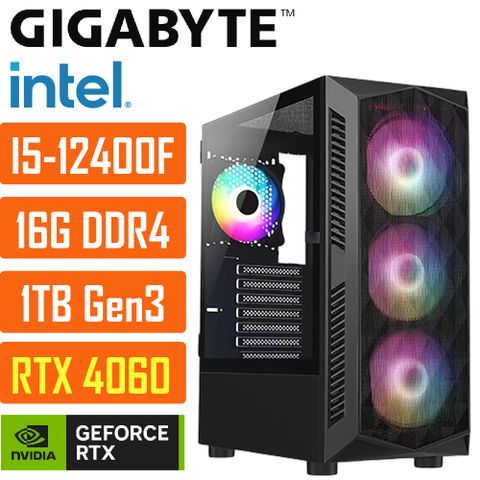 GIGABYTE 技嘉 (DIY)H610平台{波德星系011}I5 六核 RTX4060 遊戲電腦