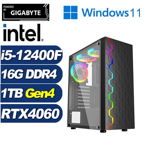 GIGABYTE 技嘉 (DIY)雙12英雄W(i5-12400F/B760/16G/1TB M.2/RTX 4060/Win11)