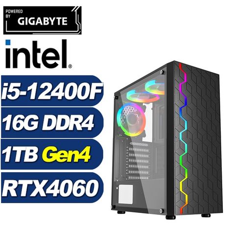 GIGABYTE 技嘉 (DIY)雙12英雄(i5-12400F/B760/16G/1TB M.2/RTX 4060)