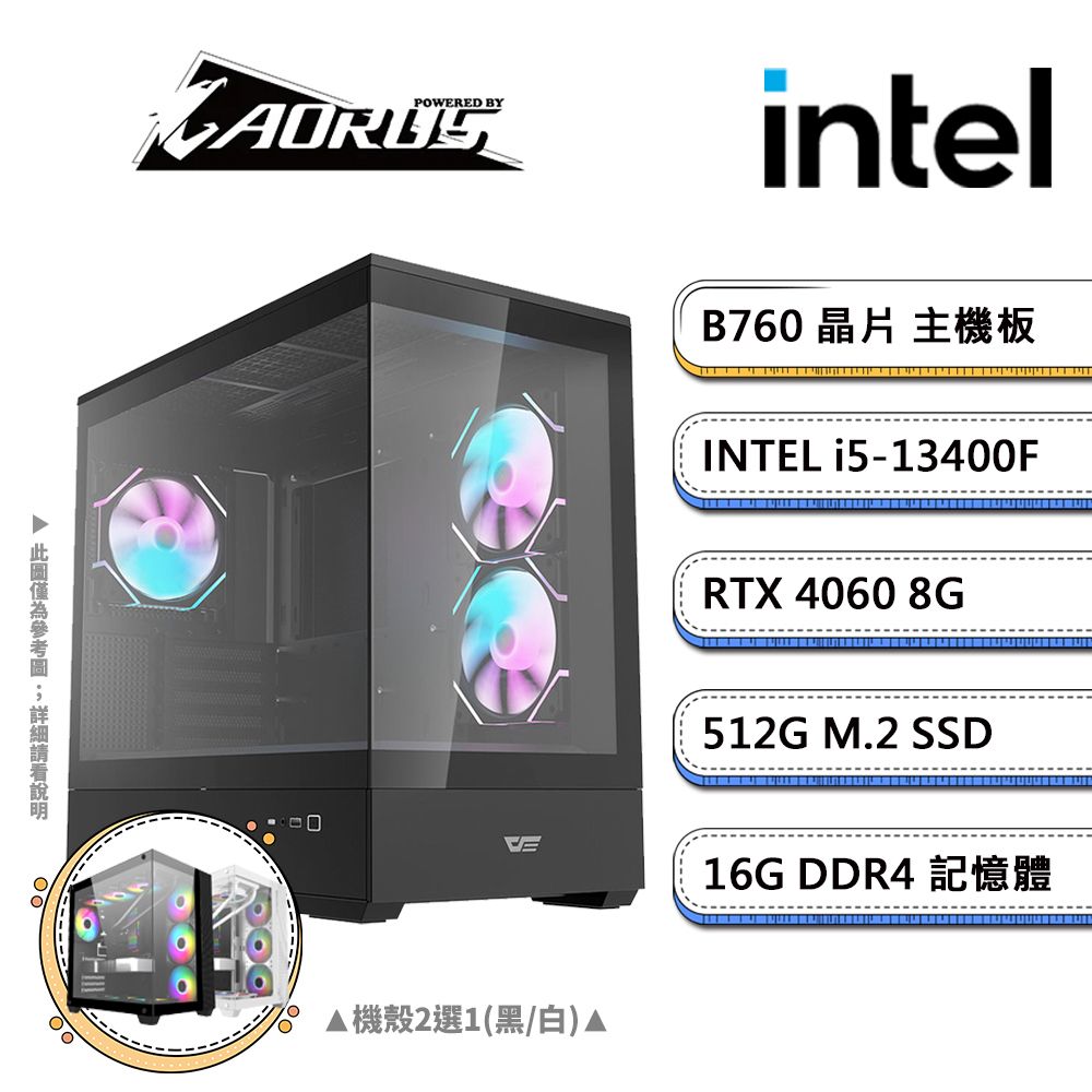 GIGABYTE 技嘉 B760平台【人工智慧-1】i5十核RTX4060獨顯電競機(i5-13400F/16G/512G M.2)