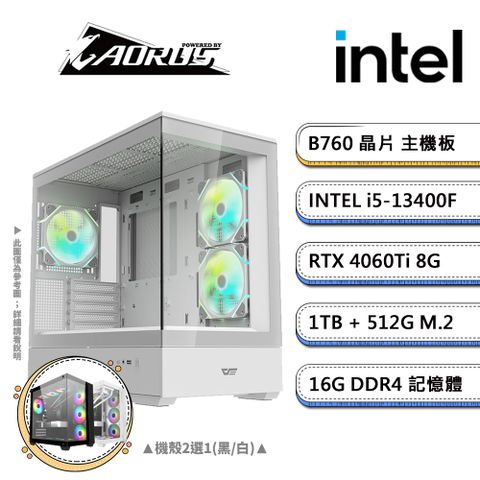 技嘉B760平台【Ai電腦-3】i5十核RTX4060Ti獨顯電競機(i5-13400F/16G/1TB/512G M.2)