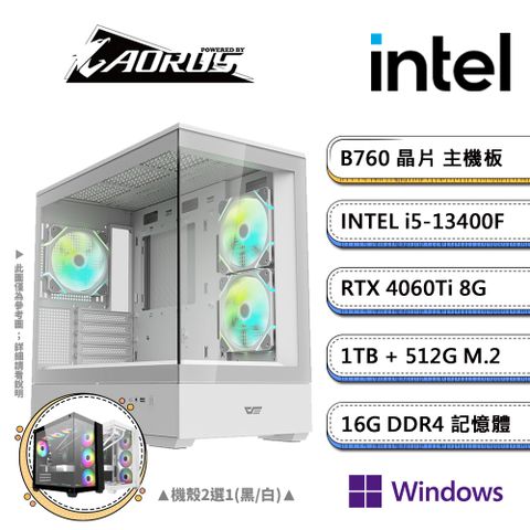 GIGABYTE 技嘉 B760平台【Ai電腦-3W】i5十核RTX4060Ti獨顯Win11pro電競機(i5-13400F/16G/1TB/512G M.2)