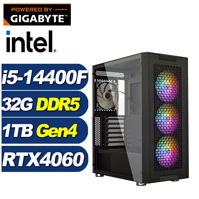 GIGABYTE 技嘉 (DIY)沙場龍將(i5-14400F/B760/32G/1TB M.2/RTX 4060)