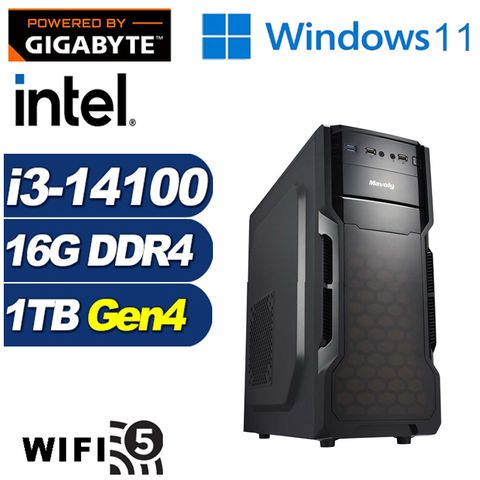 GIGABYTE 技嘉 (DIY)邊境英雄W(i3-14100/B760/16G/1TB M.2/Win11)