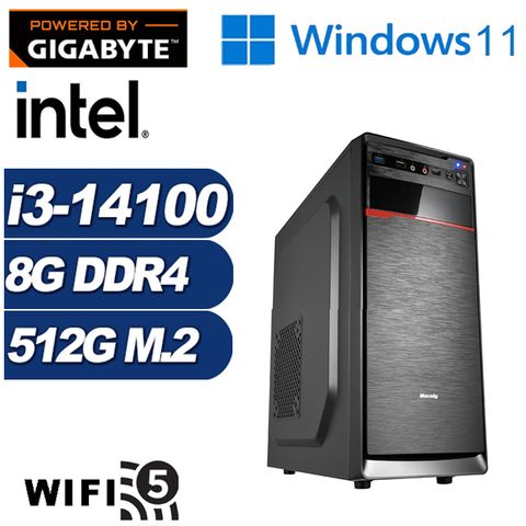 GIGABYTE 技嘉 (DIY)邊境刺客W(i3-14100/H610/8G/512G M.2/Win11)