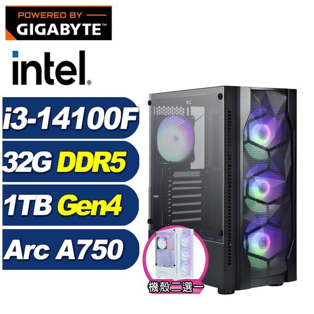 GIGABYTE 技嘉 (DIY)戰爭巫師(i3-14100F/B760/32G/1TB M.2/Arc A750)