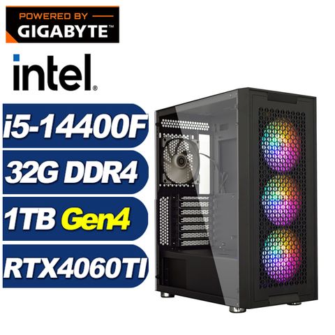 GIGABYTE 技嘉 (DIY)黑鳶影衛(i5-14400F/B760/32G/1TB M.2/RTX 4060TI)