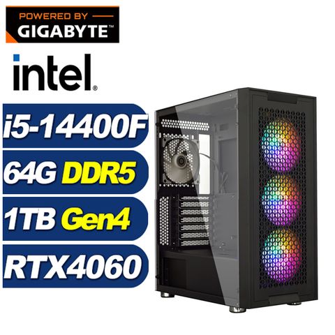 GIGABYTE 技嘉 (DIY)黑鳶遊俠(i5-14400F/B760/64G/1TB M.2/RTX 4060)