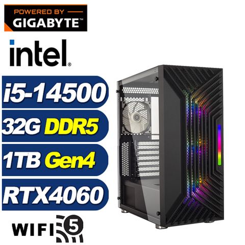 GIGABYTE 技嘉 (DIY)鍊金少校(i5-14500/B760/32G/1TB M.2/RTX 4060)