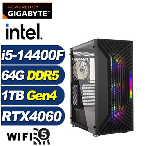 GIGABYTE 技嘉 (DIY)天地少校(i5-14400F/B760/64G/1TB M.2/RTX 4060)