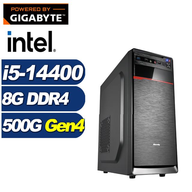 GIGABYTE 技嘉 (DIY)秘銀戰士(i5-14400/B760/8G/500G M.2)