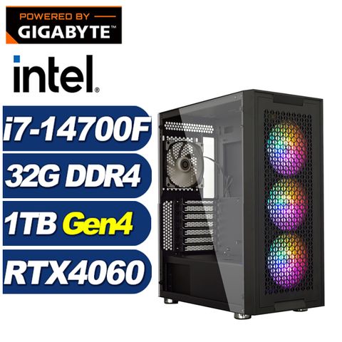 GIGABYTE 技嘉 (DIY)狂雷巫師(i7-14700F/B760/32G/1TB M.2/RTX 4060)