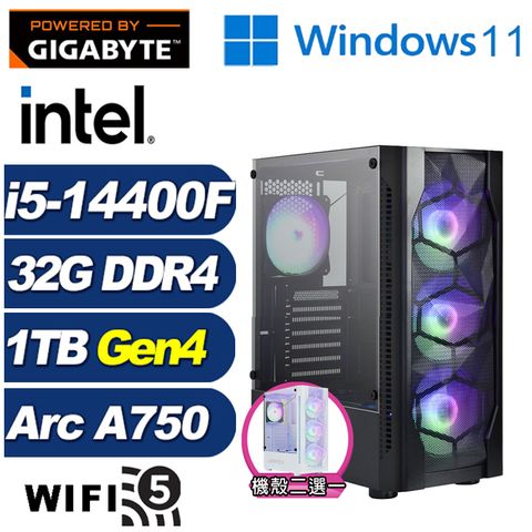Intel Arc A750 8G技嘉B760平台「黑鳶中校W」i5十核Win11獨顯電腦