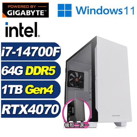 GIGABYTE 技嘉 (DIY)狂雷判官W(i7-14700F/B760/64G/1TB M.2/RTX 4070/Win11)