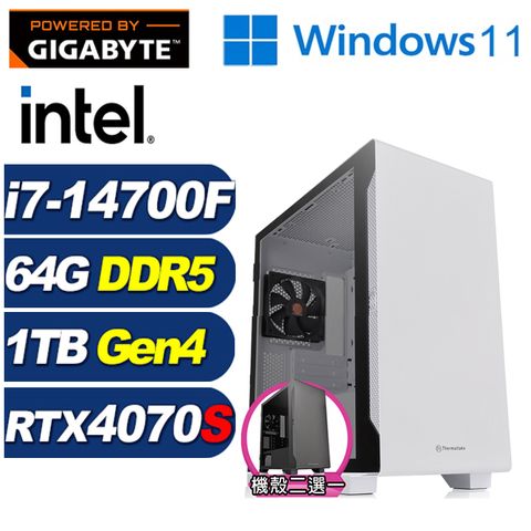 GIGABYTE 技嘉 (DIY)狂雷公爵W(i7-14700F/B760/64G/1TB M.2/RTX 4070 SUPER/Win11)