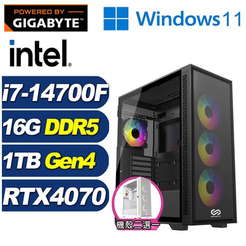 GIGABYTE 技嘉 (DIY)狂雷侯爵W(i7-14700F/B760/16G/1TB M.2/RTX 4070/Win11)