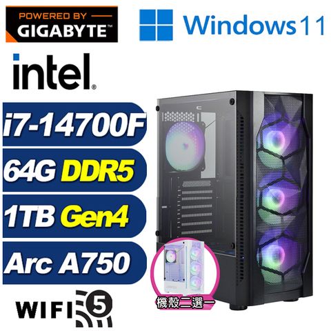 Intel Arc A750 8G技嘉B760平台「狂雷祭司W」i7廿核Win11獨顯電腦