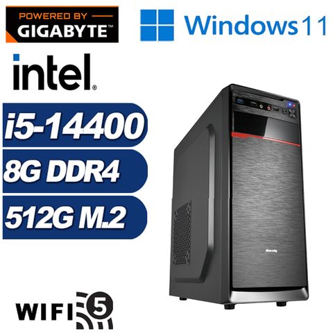 GIGABYTE 技嘉 (DIY)秘銀武士W(i5-14400/H610/8G/512G M.2/Win11)