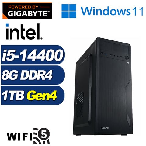 GIGABYTE 技嘉 (DIY)秘銀巫師W(i5-14400/B760/8G/1TB M.2/Win11)