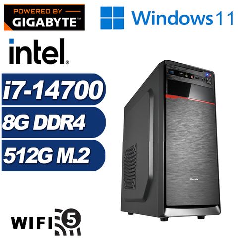 GIGABYTE 技嘉 (DIY)秘銀勇士W(i7-14700/H610/8G/512G M.2/Win11)