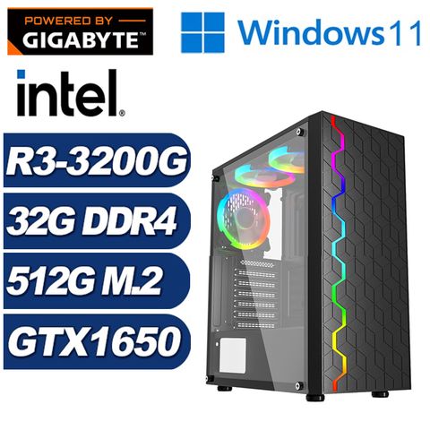 GeForce GTX 1650 4G技嘉B450平台「秘銀上校W」R3四核Win11獨顯電腦