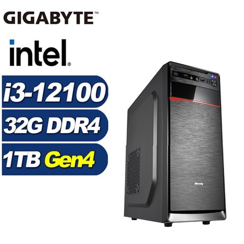 GIGABYTE 技嘉 (DIY)圓舞曲GN0CC(i3-12100/B760/32G/1TB M.2)