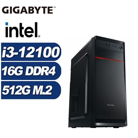 GIGABYTE 技嘉 (DIY)圓舞曲GN1FB(i3-12100/H610/16G/512G M.2)