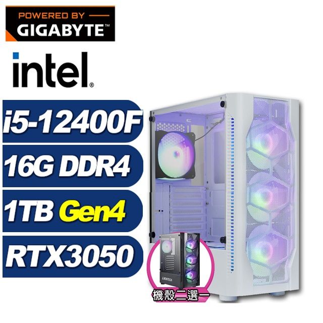 GIGABYTE 技嘉 (DIY)小夜曲GJ4EC(i5-12400F/B760/16G/1TB M.2/RTX 3050)