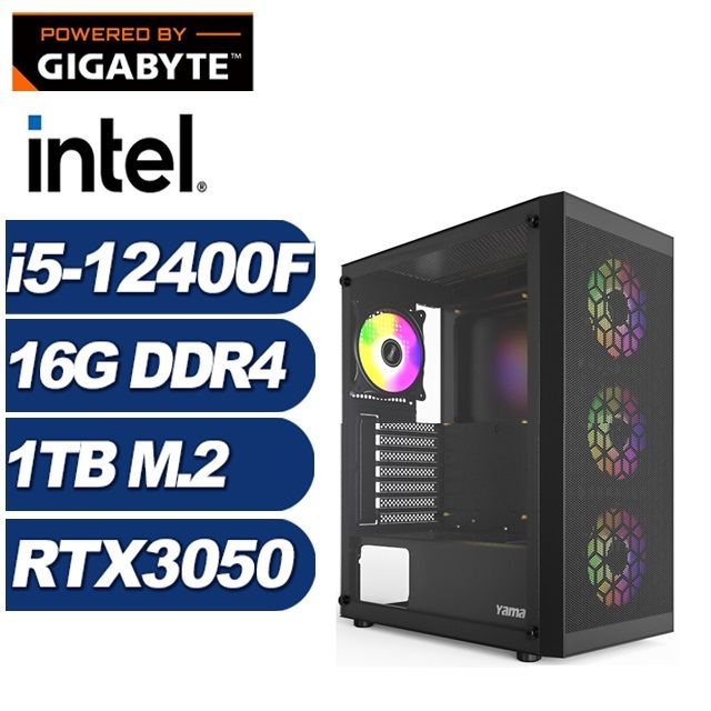 GIGABYTE 技嘉 (DIY)小夜曲GJ6AC(i5-12400F/H610/16G/1TB M.2/RTX 3050)