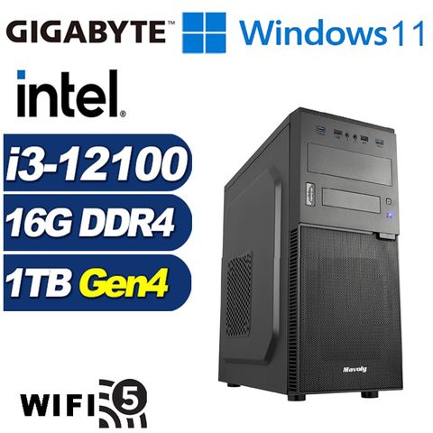 GIGABYTE 技嘉 (DIY)圓舞曲GN0BCW(i3-12100/B760/16G/1TB M.2/Win11)