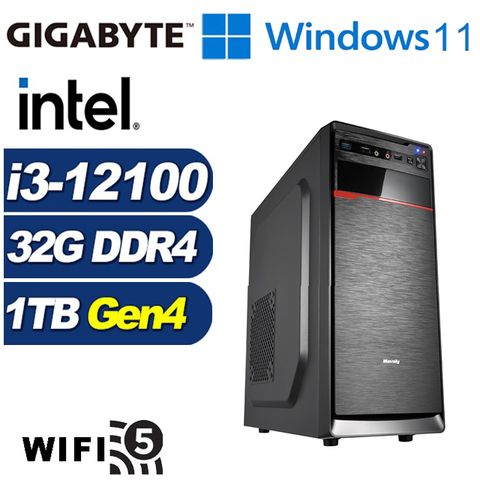 GIGABYTE 技嘉 (DIY)圓舞曲GN0CCW(i3-12100/B760/32G/1TB M.2/Win11)