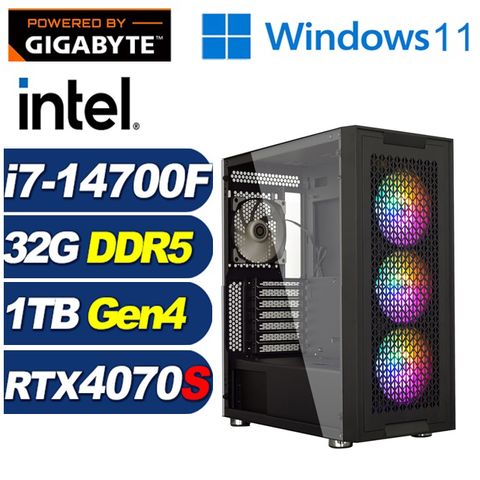 GIGABYTE 技嘉 (DIY)圓舞曲GL13CW(i7-14700F/B760/32G/1TB M.2/RTX 4070 SUPER/Win11)