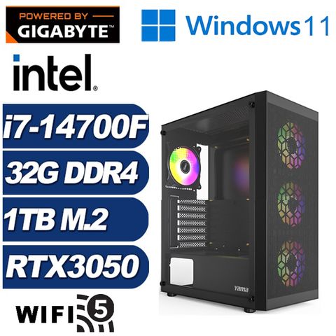 GIGABYTE 技嘉 (DIY)小夜曲GJ85CW(i7-14700F/H610/32G/1TB M.2/RTX 3050/Win11)