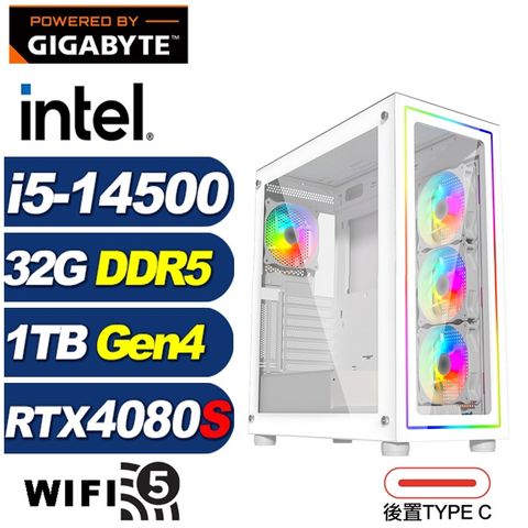 GIGABYTE 技嘉 (DIY)星戰將Q07C(i5-14500/B760/32G/1TB M.2/RTX 4080 SUPER)