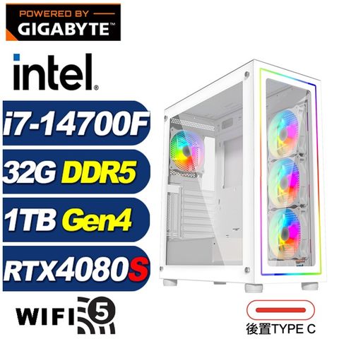 GIGABYTE 技嘉 (DIY)星戰將Q0BC(i7-14700F/B760/32G/1TB M.2/RTX 4080 SUPER)