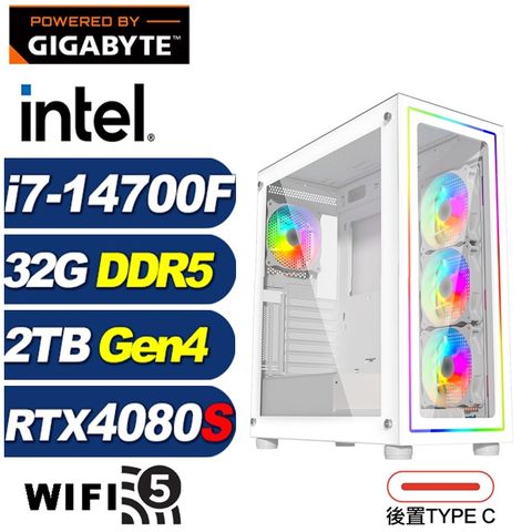 GIGABYTE 技嘉 (DIY)星戰將Q0CD(i7-14700F/B760/32G/2TB M.2/RTX 4080 SUPER)