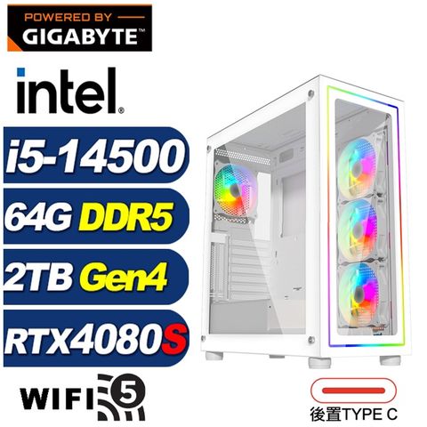 GIGABYTE 技嘉 (DIY)星戰將Q0AD(i5-14500/B760/64G/2TB M.2/RTX 4080 SUPER)