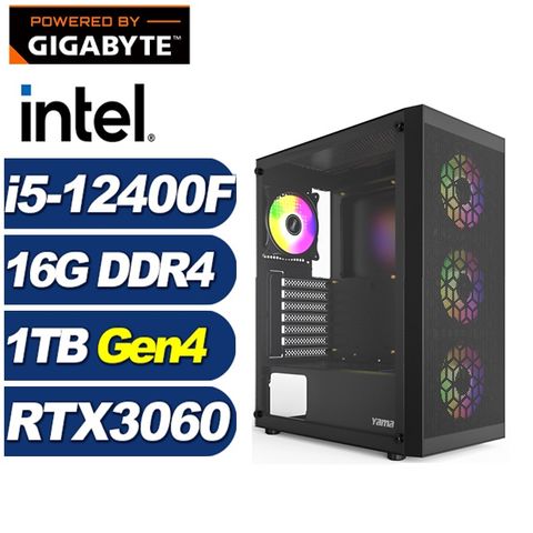 GIGABYTE 技嘉 (DIY)獅鷲獸I65C(i5-12400F/B760/16G/1TB M.2/RTX 3060)