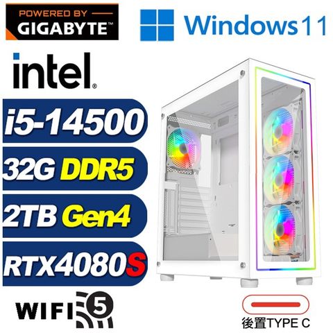 GIGABYTE 技嘉 (DIY)星戰將Q08DW(i5-14500/B760/32G/2TB M.2/RTX 4080 SUPER/Win11)