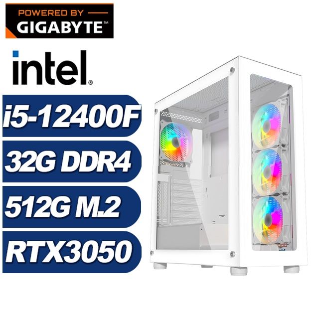 GIGABYTE 技嘉 (DIY)加農炮J0EB(i5-12400F/H610/32G/512G M.2/RTX 3050)