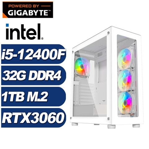 GIGABYTE 技嘉 (DIY)加農炮I13C(i5-12400F/H610/32G/1TB M.2/RTX 3060)