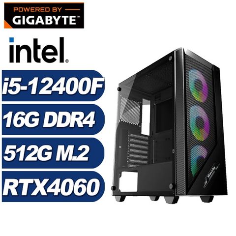 GIGABYTE 技嘉 (DIY)加農炮K14B(i5-12400F/H610/16G/512G M.2/RTX 4060)